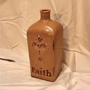 Stonebriar Worn Ceramic Faith Vase, 10", Amber. It can only be found in India!